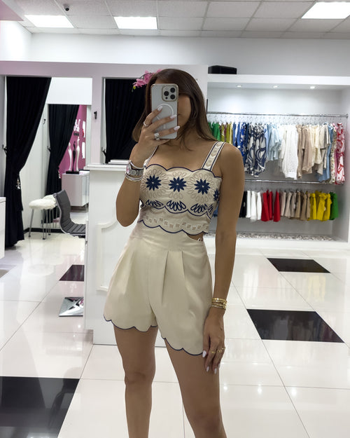 EMBROIDERED ROMPER