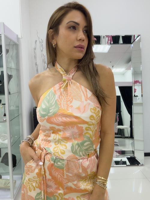 APRICOT MULTI SATIN PANT SET