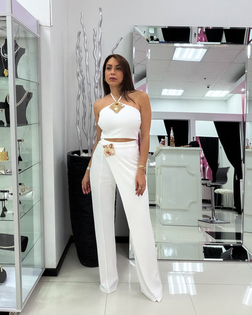 WHITE PANT SET