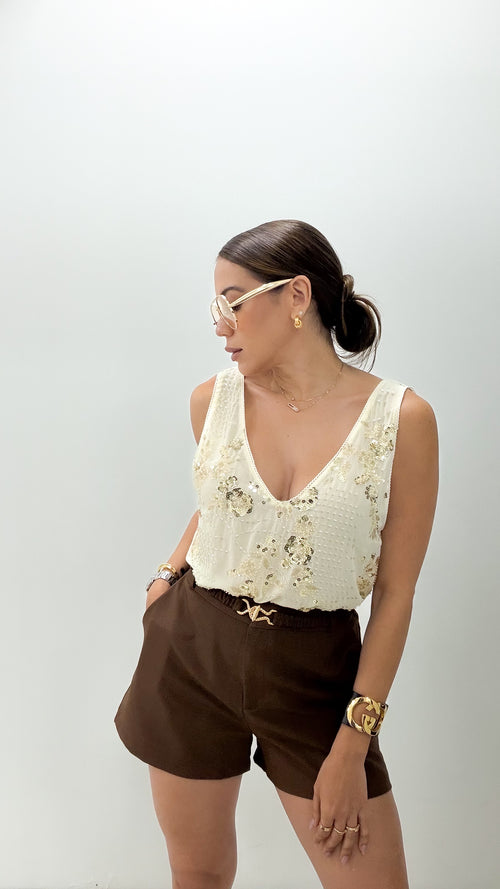 BELT DETAIL SHORTS