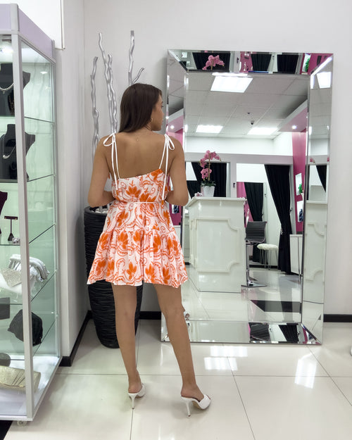 ORANGE EMBROIDERED DRESS