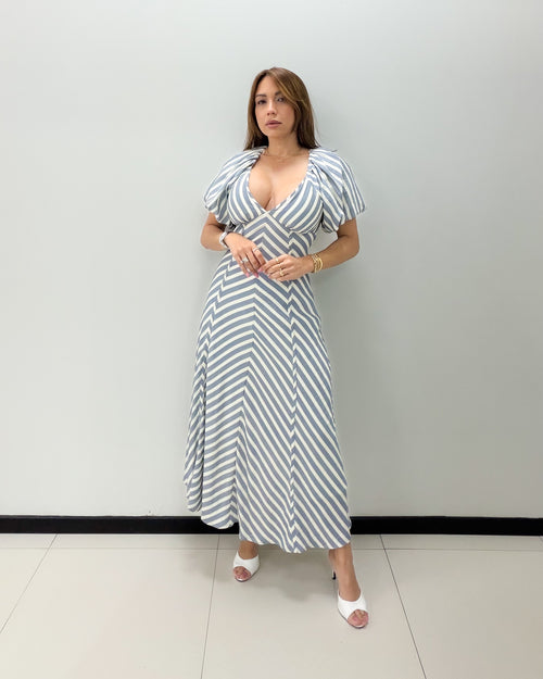 STRIPE MIDI DRESS