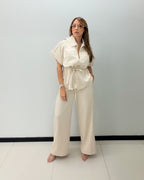 CREAM PANT SET