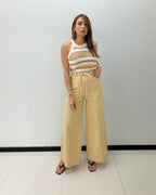 KHAKI WIDE LEG PANT