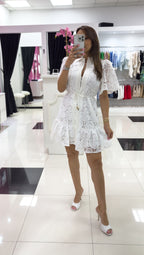 WHITE LACE MINI DRESS