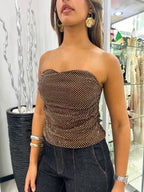 BROWN CRYSTAL TOP