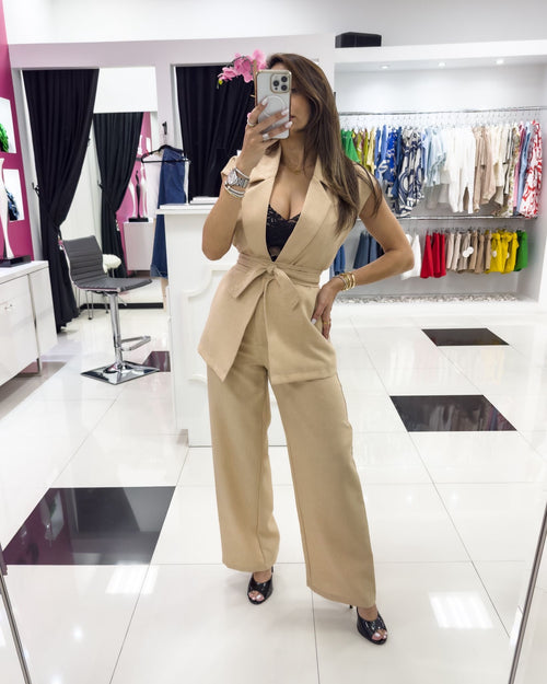 NUDE BLAZER PANT SET