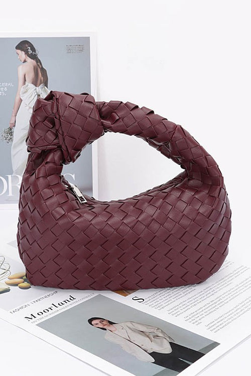 BURGUNDY BRAIDED BAG