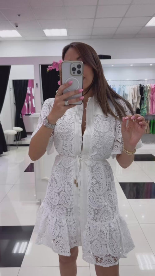 WHITE LACE MINI DRESS